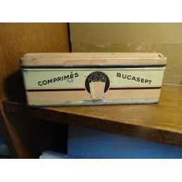 BOITE COMPRIMES  DENTIFRICES BUCASEPT 19.20CM X12.70CM X6.70CM