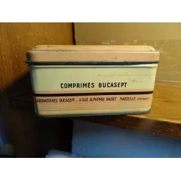 BOITE COMPRIMES  DENTIFRICES BUCASEPT 19.20CM X12.70CM X6.70CM