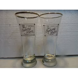 2 VERRES  TUBORG 25CL HT 17.90CM DIFFERENTS