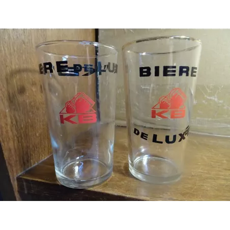 2 VERRES  KB KANTERBRAU BIERE DE LUXE 25CL HT 12CM RT 11.60CM