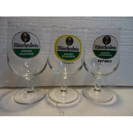 3 VERRES MONCHENBRAU  25CL  HT 15.20CM DIFFERENTS