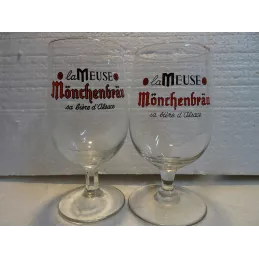 2 VERRES  MONCHENBRAU  LA MEUSE 25CL HT 14.60CM ET 14.20CM