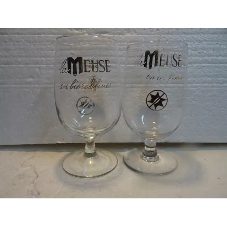 2 VERRES LA MEUSE 25CL  HT 13.80CM ET 13.20CM