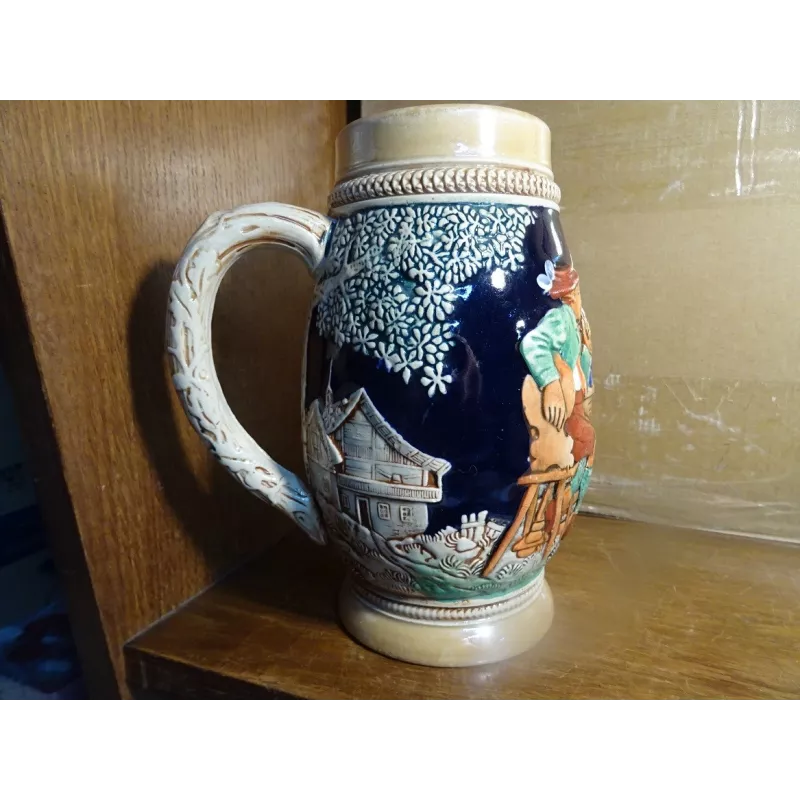 CHOPE ALSACIENNE EN GRES 1 LITRE HT 19.50CM Tigrebock