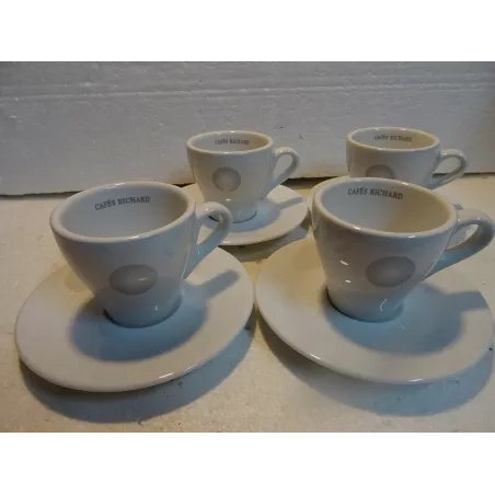 4 TASSES  CAFE RICHARD  + 4 SOUS TASSES