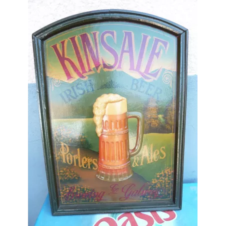 CADRE  EN BOIS  KINSALE IRISH BEER  70CM X49CM X3CM