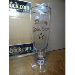 1 VERRE  MUTZIG GOLD STAR  25CL HT.18.80CM
