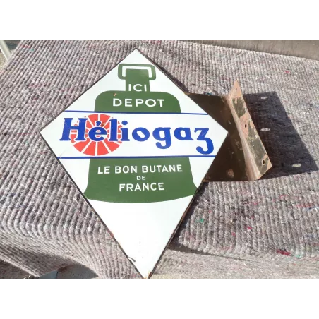 PLAQUE EMAILLE HELIOGAZ 59CM X 45CM