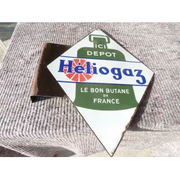 PLAQUE EMAILLE HELIOGAZ 59CM X 45CM