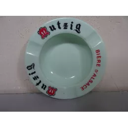CENDRIER MUTZIG EN OPALINE DIAMETRE 14CM