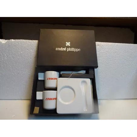 COFFRET 2 TASSES A CAFE L'EQUIPE  ANDRE PHILIPPE