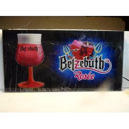 ENSEIGNE  LUMINEUSE BELZEBUTH ROSEE  49CM X25CM
