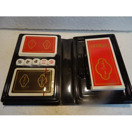 COFFRET BRIDGE 2 JEUX DE 52 CARTES PIERRE CARDIN + CARNET