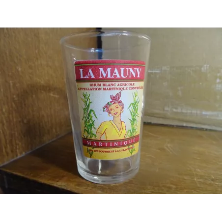 5 VERRES  RHUM LA MAUNY HT 9.80CM