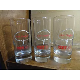 3 VERRES GET/27 C'EST L'ENFER  HT 13CM