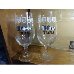 2 VERRES  MALTESSE TRIPLE 25/33/50CL HT 20.80CM