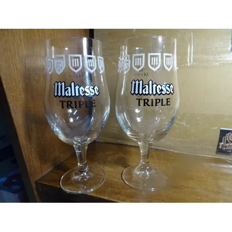 2 VERRES  MALTESSE TRIPLE 25/33/50CL HT 20.80CM