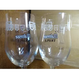 2 VERRES  MALTESSE TRIPLE 25/33/50CL HT 20.80CM