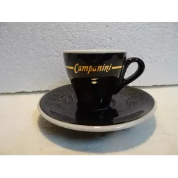 6 TASSES A CAFE + 6 SOUS TASSES  CAMPANINI  NOIRE