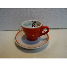6 TASSES A CAFE + 6 SOUS TASSES  CAMPANINI  ROUGE