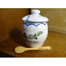 MOUTARDIER  MAILLE  HT 9CM AVEC LE COUVERCLE ET SA CUILLERE
