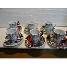6 TASSES A CAFE  FOLLIET  1880 + 6 SOUS TASSES