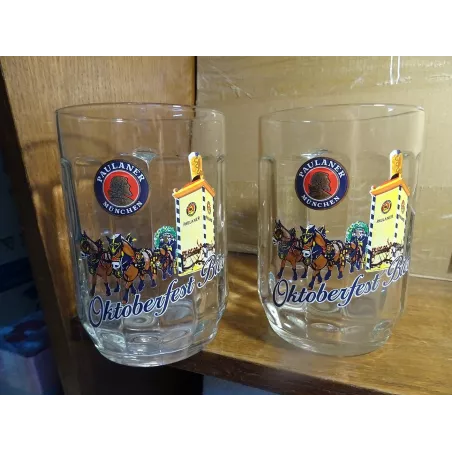 2 CHOPES PAULANER  OKTOBERFEST 50CL HT 14CM