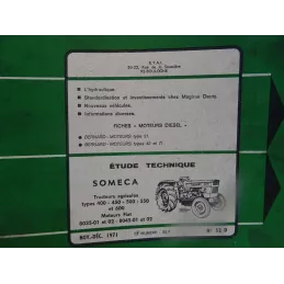 REVUE TECHNIQUE  SOMECA  TRACTEUR  AGRICOLE