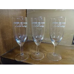 3 VERRES  CREME DE CASSIS  LA DUCHESSE 8/10CL HT 12.20CM