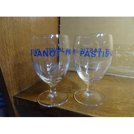 2 VERRES PASTIS JANOT  HT 10CM