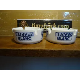 2 CENDRIERS BERGER BLANC  DIAMETRE 8CM