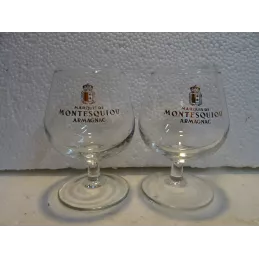 2 VERRES MARQUIS DE MONTESQUIOU ARMAGNAC 10CL HT 9.50CM