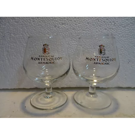 2 VERRES MARQUIS DE MONTESQIOU ARMAGNAC 10CL HT 9.50CM