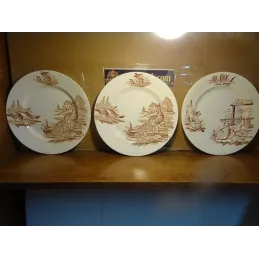 5 ASSIETTES PLATES TERRE DE...