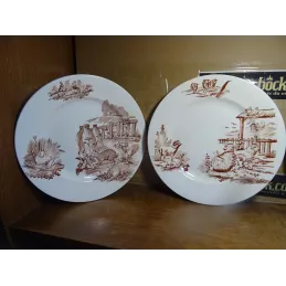5 ASSIETTES PLATES TERRE DE FER