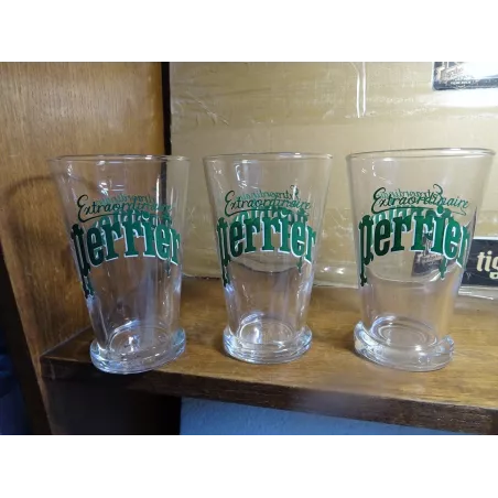 3 VERRES PERRIER EXTRA ORDINAIRE  HT 13.50CM