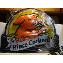 ENSEIGNE RINCE COCHON 50CM X43CM