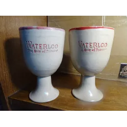 2 VERRES WATERLOO 25CL EN GRES  HT 15.40CM