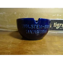 CENDRIER HOLSTEN-BIER BLEU EN CERAMIQUE  DIAMETRE 9.50CM