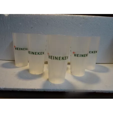 6 VERRES GOBELETS HEINEKEN  25/33/50CL HT 16CM