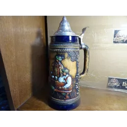 CHOPE ALLEMANDE 1 LITRE EN GRES  AVEC SON COUVERCLE  HT 22CM