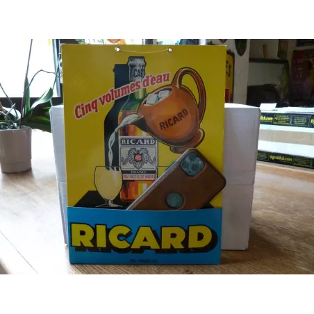 CARTON RICARD JAUNE  AVEC POCHETTE 33.50CMX24CM