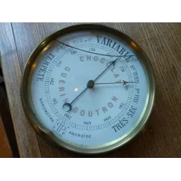 BAROMETRE  CHOCOLAT   GUERIN-BOUTRON  DIAMETRE 17CM