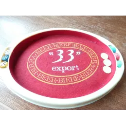 PISTE 421 BIERE 33 EXPORT  3DES + 21 PIONS  35CM X25CM