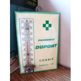 THERMOMETRE  GLACOIDE PHARMACIE DUPONT A CORBIE 11.20CM X7.50CM