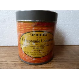 BOITE THE COMPAGNIE COLONIALE HT 8.30CM  DIAMETRE 7.40CM