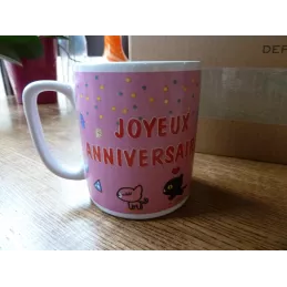 MUG  PUCCA JOYEUX ANNIVERSAIRE HT.9.70CM