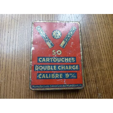 BOITE 50 CARTOUCHES DOUBLE CHARGE CALIBRE 9m/m 11.70cm x8.50cmx2cm