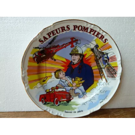 ASSIETTE SAPEURS POMPIERS DIAMETRE 24CM