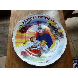 ASSIETTE SAPEURS POMPIERS DIAMETRE 24CM